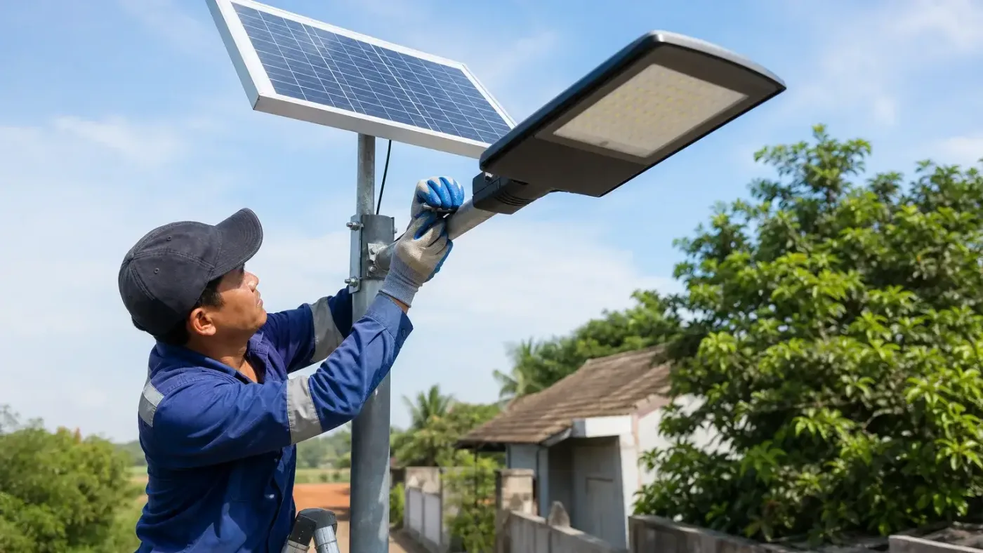 Hướng dẫn các bước lắp đặt đúng kỹ thuật – Lắp đèn năng lượng mặt trời