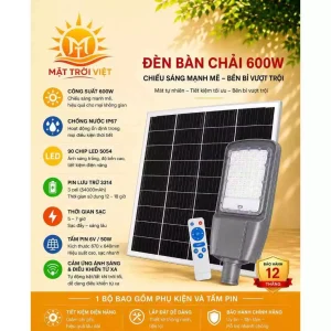 Đèn Bàn Chải Năng Lượng Mặt Trời 600W