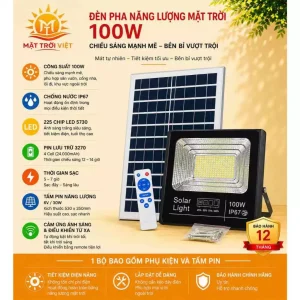 Đèn Pha Năng Lượng Mặt Trời 100W