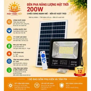 Đèn Pha Năng Lượng Mặt Trời 200W