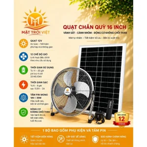 Quạt Chân Quỳ 16 Inch Vành Sắt Cánh Nhôm Động Cơ Không Chổi Than